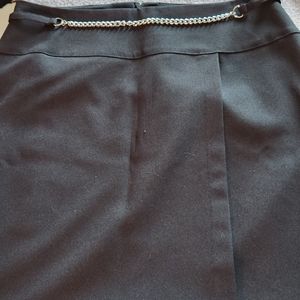 80'S STYLE M COLLECTION PUNK STYLE BLACK SKIRT WITH CHAIN - SZ 11